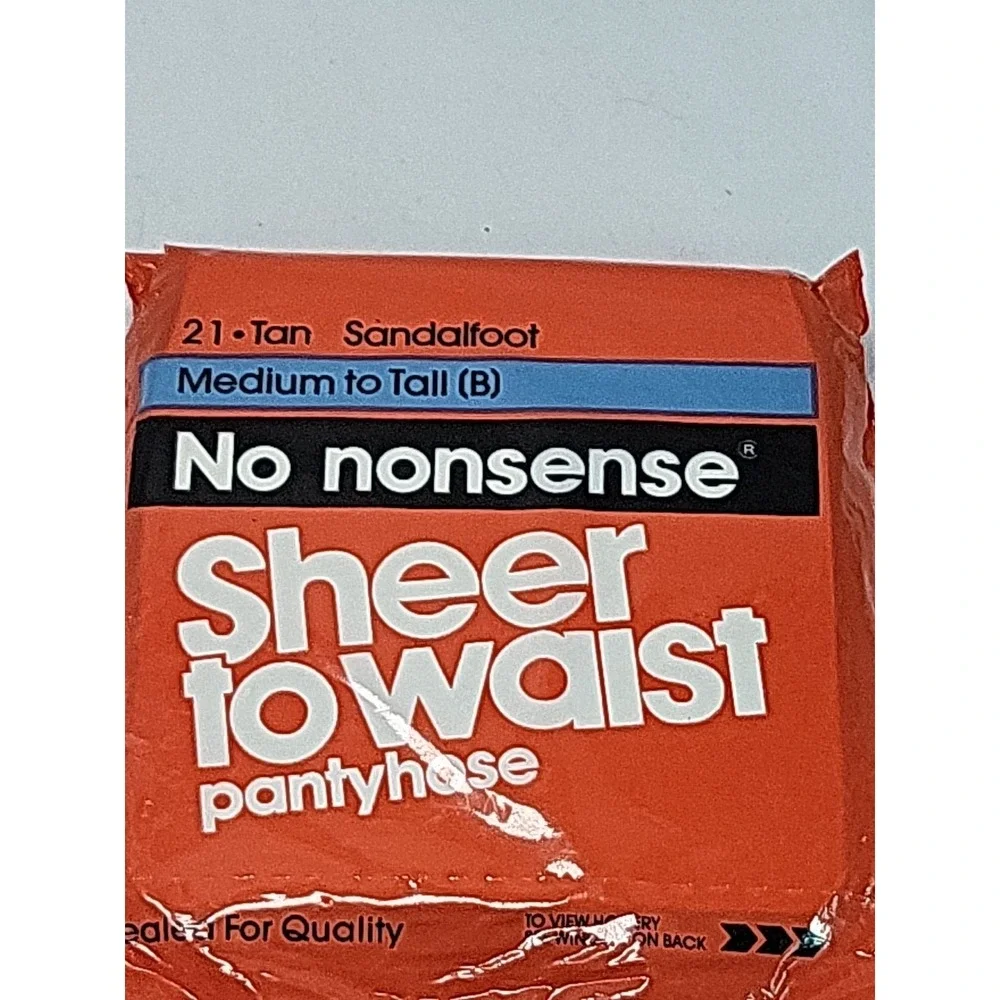 VTG No Nonsense 21 - Tan Sheer to Waist Pantyhose Size Medium to Tall B